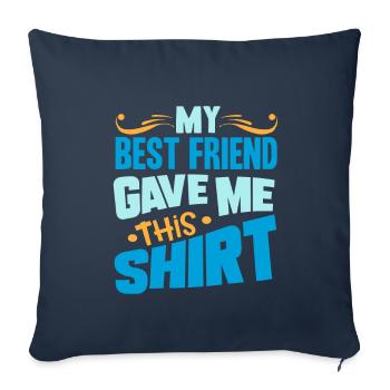 Meilleur ami - Housse de coussin décorative 45 x 45 cm - bleu marine - Devant