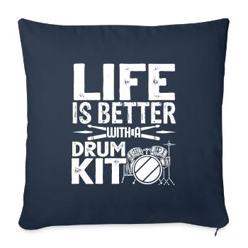 Drums - Sofa pillowcase 17,3'' x 17,3'' (45 x 45 cm) - navy - Front