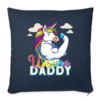 Unicorn Daddy - Lustiges Fitness-Fitnessstudio Rainbow Dad Geschenk - Sofakissenbezug 45 x 45 cm - Navy - Vorne