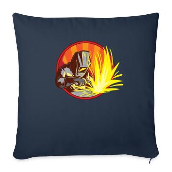 Welder At Work - Funny Iron Welding Worker Gift - Sofa pillowcase 17,3'' x 17,3'' (45 x 45 cm) - navy - Front