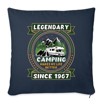 Légendaire depuis 1967 Année de naissance du cadeau de camping - Housse de coussin décorative 45 x 45 cm - bleu marine - Devant