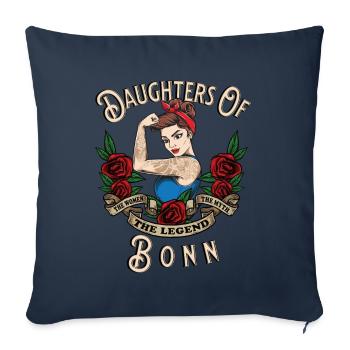 Bonn Frau Geschenk filles de Bonn Frauen - Housse de coussin décorative 45 x 45 cm - bleu marine - Devant
