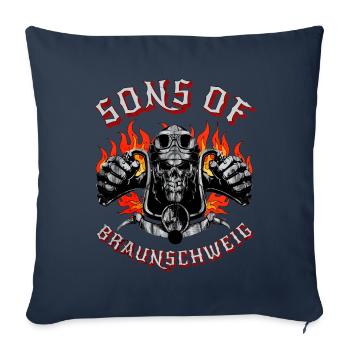 Braunschweig Biker Geschenk sons of Braunschweig - Sofa pillowcase 17,3'' x 17,3'' (45 x 45 cm) - navy - Front