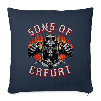 Erfurt Biker Geschenk fils d’Erfurt - Housse de coussin décorative 45 x 45 cm - bleu marine - Devant