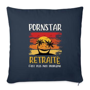 pornstar retraité - Housse de coussin décorative 45 x 45 cm - bleu marine - Devant