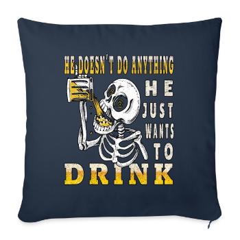 Boire la fête tut nix boire de la bière - Housse de coussin décorative 45 x 45 cm - bleu marine - Devant