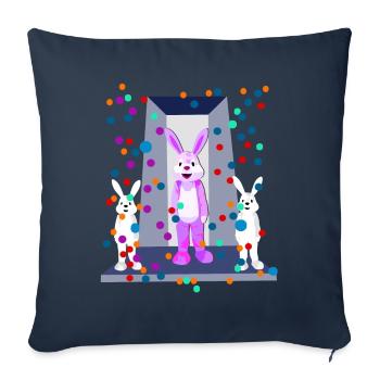 Cool bunny party with pink star - pure joie de vivre - Sofa pillowcase 17,3'' x 17,3'' (45 x 45 cm) - navy - Front