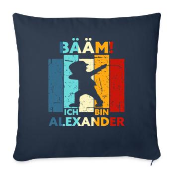 Alexander Geschenk Name Vorname Geburtstag - Sofakissenbezug 45 x 45 cm - Navy - Vorne