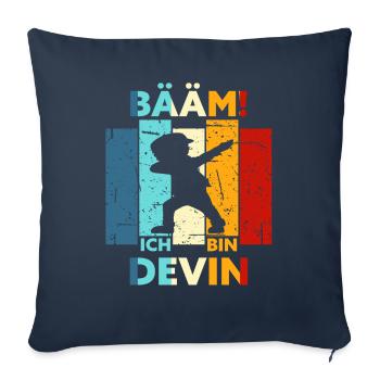 Devin Geschenk Name Vorname Geburtstag - Sofakissenbezug 45 x 45 cm - Navy - Vorne
