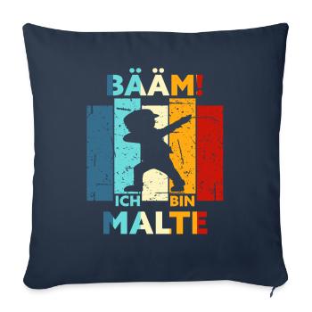 Malte Geschenk Name Vorname Geburtstag - Sofakissenbezug 45 x 45 cm - Navy - Vorne