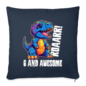 6 ans anniversaire 6ème cadeau six garçon - Housse de coussin décorative 45 x 45 cm - bleu marine - Devant