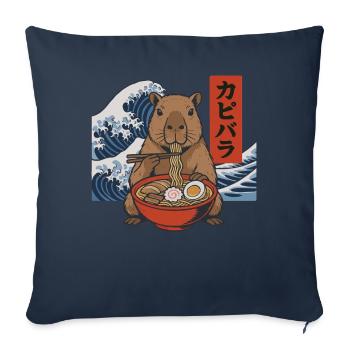 Capybara Ramen Schüssel Essstäbchen Japanische Welle - Sofakissenbezug 45 x 45 cm - Navy - Vorne