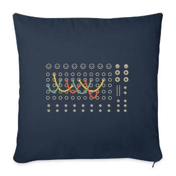 Rétro synthétiseur modulaire producteur de musique analogique - Housse de coussin décorative 45 x 45 cm - bleu marine - Devant
