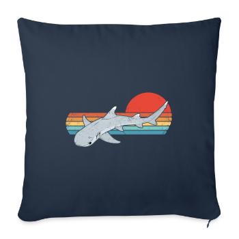 Dentelles blanches Riffhai - Housse de coussin décorative 45 x 45 cm - bleu marine - Devant