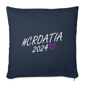 Croatia 2024 Heart Trip - Sofa pillowcase 17,3'' x 17,3'' (45 x 45 cm) - navy - Front