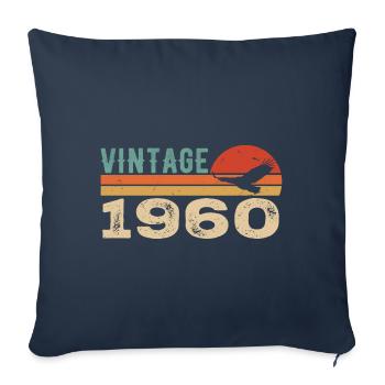 Vintage 1960's Retro 1960's Birthday Gift - Sofa pillowcase 17,3'' x 17,3'' (45 x 45 cm) - navy - Front