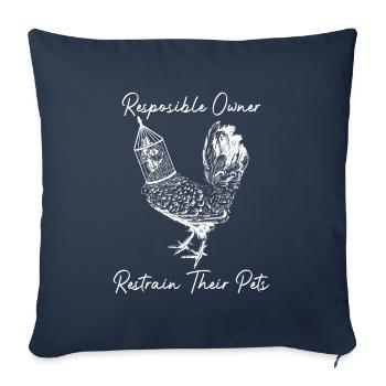 BDSM mari bite cage mâle chasteté - Housse de coussin décorative 45 x 45 cm - bleu marine - Devant