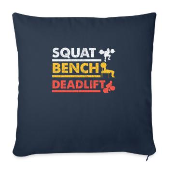 Gym Workout Force Triathlon développé couché - Housse de coussin décorative 45 x 45 cm - bleu marine - Devant