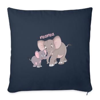 Cute elephant mom child bond - Sofa pillowcase 17,3'' x 17,3'' (45 x 45 cm) - navy - Front