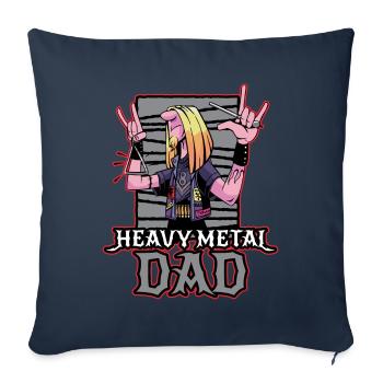 Heavy Metal Papa Heavy Metal Cadeau - Housse de coussin décorative 45 x 45 cm - bleu marine - Devant