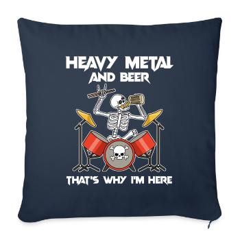 Heavy Metal Beer Heavy Metal Cadeau - Housse de coussin décorative 45 x 45 cm - bleu marine - Devant