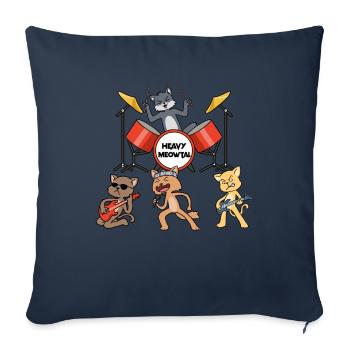 Cadeau Heavy Meowtal Heavy Metal - Housse de coussin décorative 45 x 45 cm - bleu marine - Devant