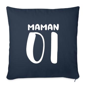Maman 01 - Housse de coussin décorative 45 x 45 cm - bleu marine - Devant