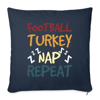 Rugby Turkey Repeat Football Fan Thanksgiving - Sofakissenbezug 45 x 45 cm - Navy - Vorne
