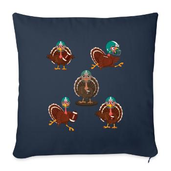 Thanksgiving Rugby Cute Turkey And Football - Sofakissenbezug 45 x 45 cm - Navy - Vorne