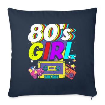 Women 80s girl 80s Themes Party Vintage 1980s - Sofa pillowcase 17,3'' x 17,3'' (45 x 45 cm) - navy - Front