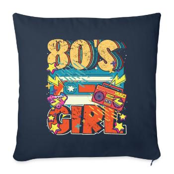 Women 80s girl 80s Themes Party Vintage 1980s - Sofa pillowcase 17,3'' x 17,3'' (45 x 45 cm) - navy - Front