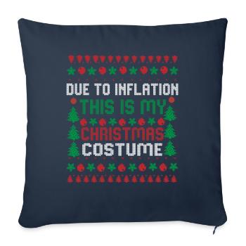 Due to Inflation Christmas Sweaters Funny Xmas - Sofa pillowcase 17,3'' x 17,3'' (45 x 45 cm) - navy - Front