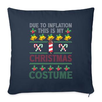Due to Inflation Christmas Sweaters Funny Xmas - Sofa pillowcase 17,3'' x 17,3'' (45 x 45 cm) - navy - Front