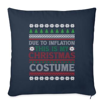 Due to Inflation Christmas Sweaters Funny Xmas - Sofa pillowcase 17,3'' x 17,3'' (45 x 45 cm) - navy - Front