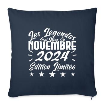 Les Légendes sont Nées En Novembre 2024 Cadeau. - Housse de coussin décorative 45 x 45 cm - bleu marine - Devant