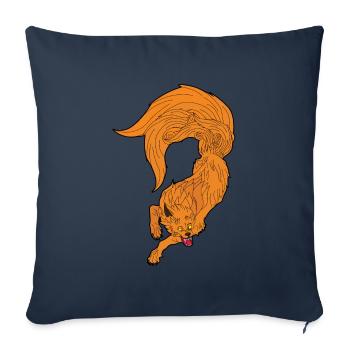 Kitsune fox - Sofa pillowcase 17,3'' x 17,3'' (45 x 45 cm) - navy - Front