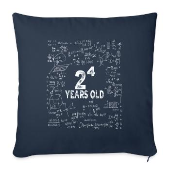 Two to the power of four = 16 years old - Mathematics - Sofa pillowcase 17,3'' x 17,3'' (45 x 45 cm) - navy - Front