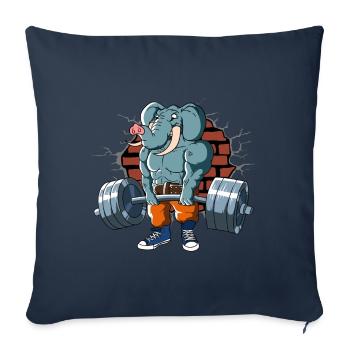 Pompes d’entraînement physique Elephant Deadlift Fitness - Housse de coussin décorative 45 x 45 cm - bleu marine - Devant