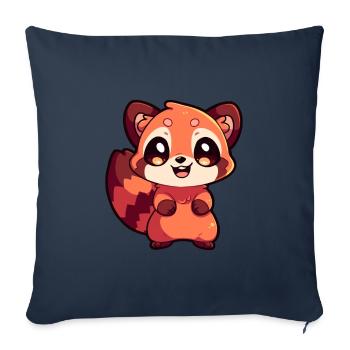 Petit panda - Housse de coussin décorative 45 x 45 cm - bleu marine - Devant