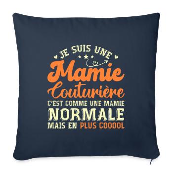 Mamie Couturière Humour Mamie Cadeau - Housse de coussin décorative 45 x 45 cm - bleu marine - Devant