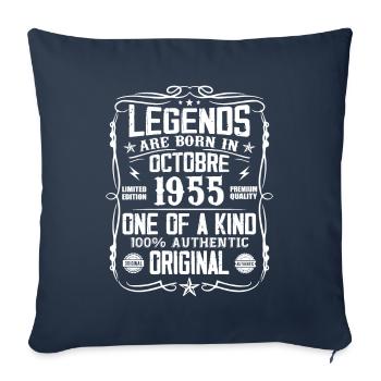 Octobre 1955 Légendes Sont Nées En Octobre 1955 - Housse de coussin décorative 45 x 45 cm - bleu marine - Devant