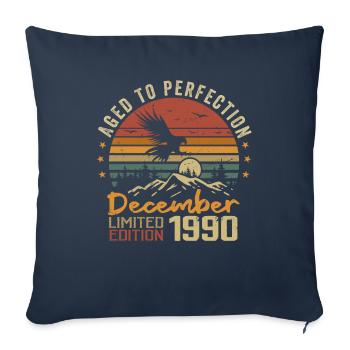 Les Légendes Sont Nées En Décembre 1990 - 1990 - Housse de coussin décorative 45 x 45 cm - bleu marine - Devant