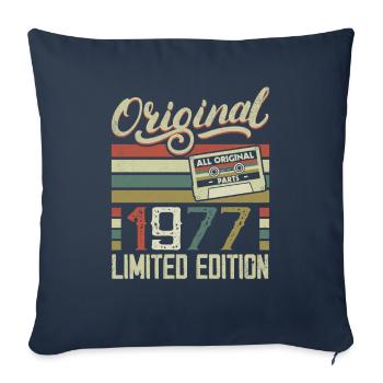 Vintage 1977 Cadeau D'anniversaire Rétro 1977 - Housse de coussin décorative 45 x 45 cm - bleu marine - Devant