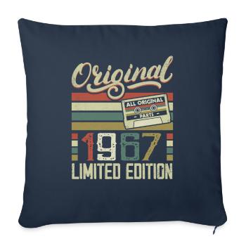 Vintage 1967 Cadeau D'anniversaire Rétro 1967 - Housse de coussin décorative 45 x 45 cm - bleu marine - Devant