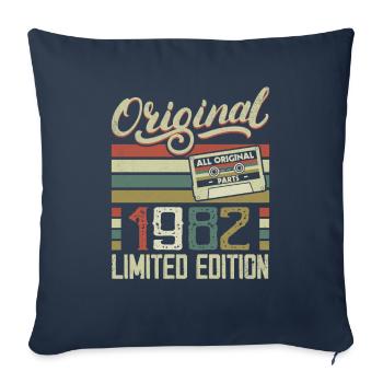 Jahrgang 1982 Retro Geburtstagsgeschenk 1982 - Sofakissenbezug 45 x 45 cm - Navy - Vorne