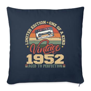 Vintage 1952 Cadeau D'anniversaire Retro 1952 - Housse de coussin décorative 45 x 45 cm - bleu marine - Devant