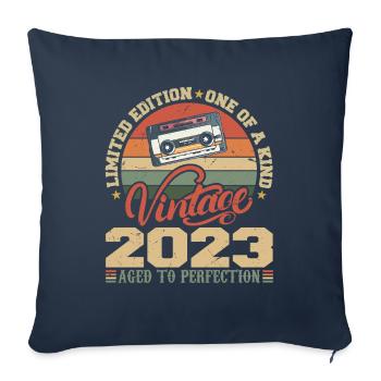 Vintage 2023 Retro Birthday Gift 2023 - Sofa pillowcase 17,3'' x 17,3'' (45 x 45 cm) - navy - Front