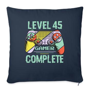 Level 45 Complete 45 Years Gamer Level 45 Complete - Sofa pillowcase 17,3'' x 17,3'' (45 x 45 cm) - navy - Front