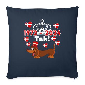 Danemark 52 Ans Reine Margrethe 1972 - 2024 - Housse de coussin décorative 45 x 45 cm - bleu marine - Devant