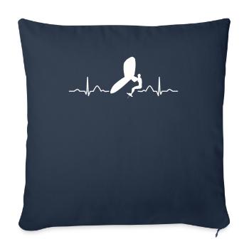 Ailes Surfer Wingsurfing Ailes Rétro Foil - Housse de coussin décorative 45 x 45 cm - bleu marine - Devant